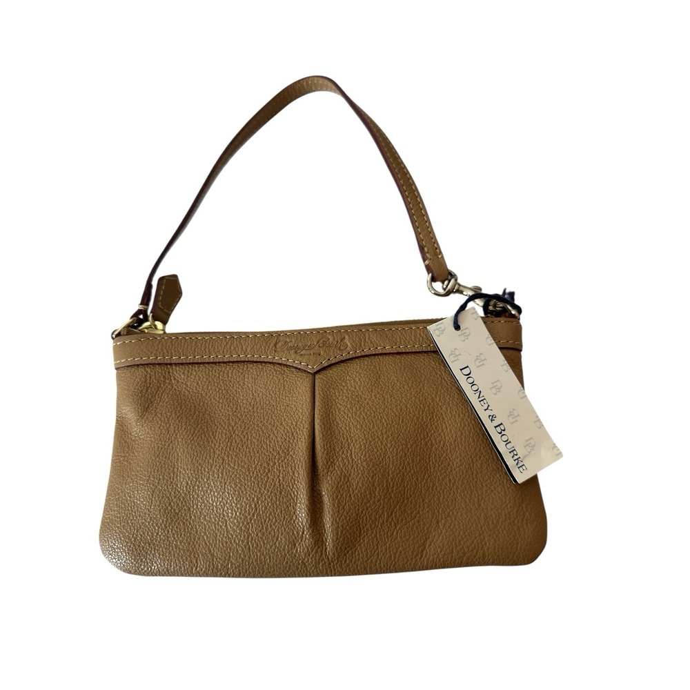 Dooney & Bourke Zip Clutch Wristlet Wallet Natural Small Designer Y2K New